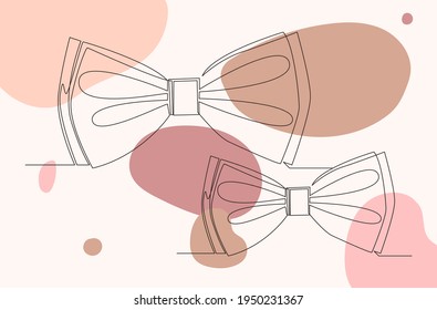 dibujo de línea continua de bowtie sobre fondo blanco.