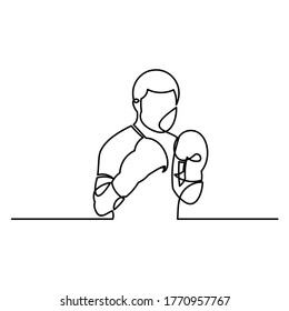 continuous line drawing of boxing