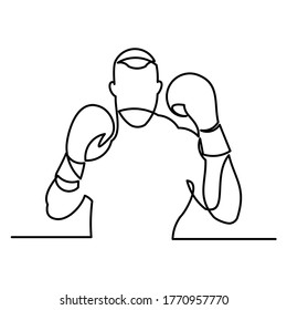 dibujo de línea continua de boxeo