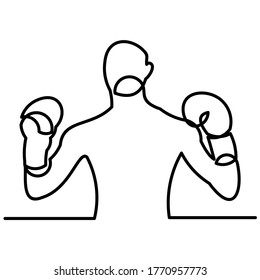 continuous line drawing of boxing