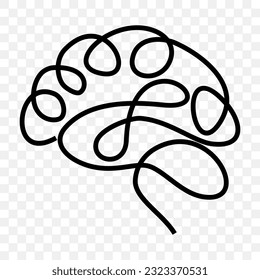 Dibujo continuo de líneas de cerebro