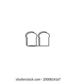 Continuous line drawing of bread, object one line, single line art, vector illustration