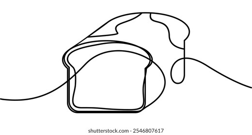 continuous line drawing of the Bread symbol. abstract line art illustration