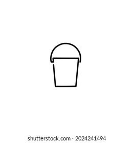 Continuous line drawing of bucket, icon design, object one line, single line art, hand drawn, vector illustration