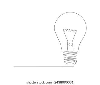 Durchgehende Linienzeichnung der Lampe. Eine Reihe von elektrischen Glühbirnen. Lampe durchgehende Linie Art. Editierbarer Umriss.
