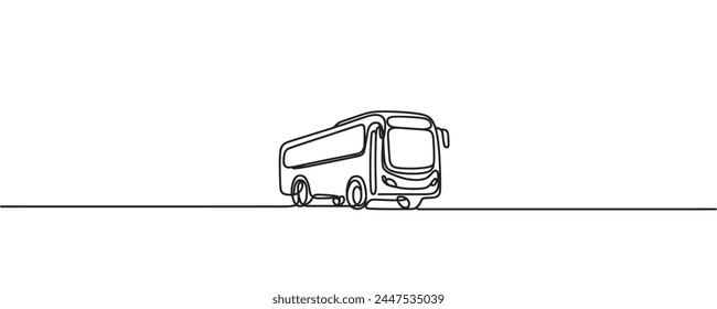 Continuous line drawing of a bus, vector illustration, public transport. bus travel concept