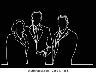 continuous line drawing of business executives