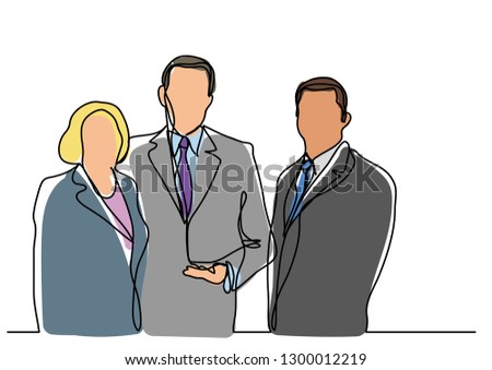 continuous line drawing of business executives