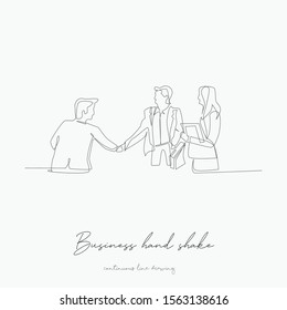continuous line drawing. business hand shake. simple vector illustration. business hand shake concept hand drawing sketch line.