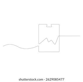 Kontinuierliche Linienzeichnung von Business Moving List Icon. Vektorgrafik des Unternehmenswachstumssymbols Handgezeichnetes Symbol, Vektorgrafik, durchgehende einzeilige Zeichnung.