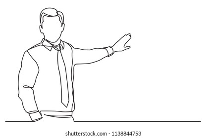 Continuous Line Drawing Business Presentation Business Stock Vector ...