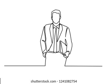 continuous line drawing of Business professionals