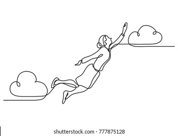 flying person drawing