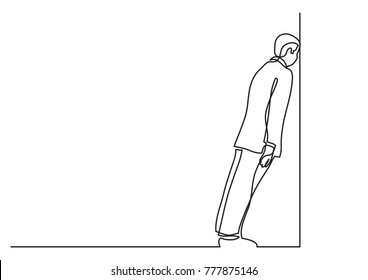 continuous line drawing business situation    man stuck in dead end job
