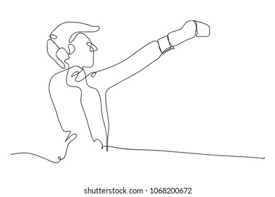 continuous line drawing of a businessman using mobile photography, vector illustrations.
