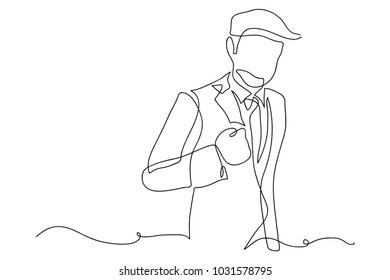 continuous line drawing of a businessman vector illustration