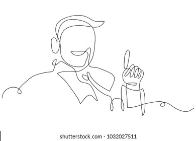 continuous line drawing of a businessman vector illustration