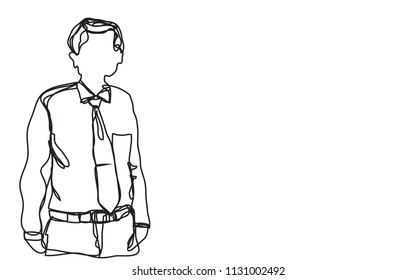 continuous line drawing of a businessman vector eps.10