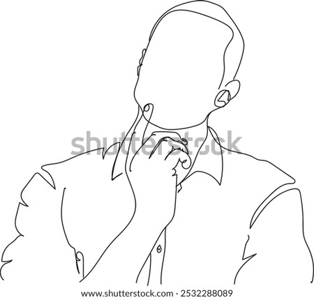 Continuous line drawing of a businessman wearing a suit