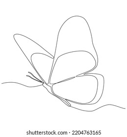 Continuous line drawing of a butterfly