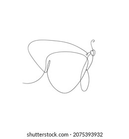 continuous line drawing butterfly illustration vector isolated