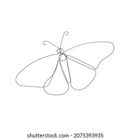 vector de ilustración de mariposa de dibujo de línea continua aislado