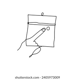 Continuous Line Drawing Calendar and Hand Drawn. Icon Vector Illustration