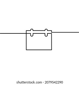Continuous line drawing of calendar icon, single line art design, object one line, work schedule for business, hand drawn, vector illustration