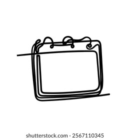 continuous line drawing calendar icon illustration