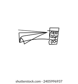 Continuous Line Drawing Calendar and Paper Airplanes. Illustration Icon Vector