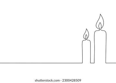 Dibujo continuo de línea del icono Vela sobre fondo blanco.