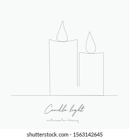 continuous line drawing. candle light. simple vector illustration. candle light concept hand drawing sketch line.