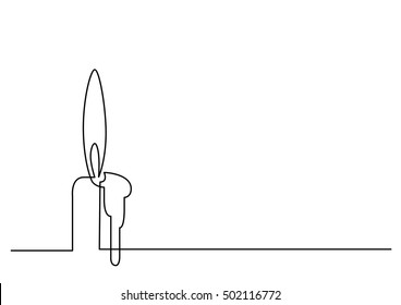 continuous line drawing of candle light