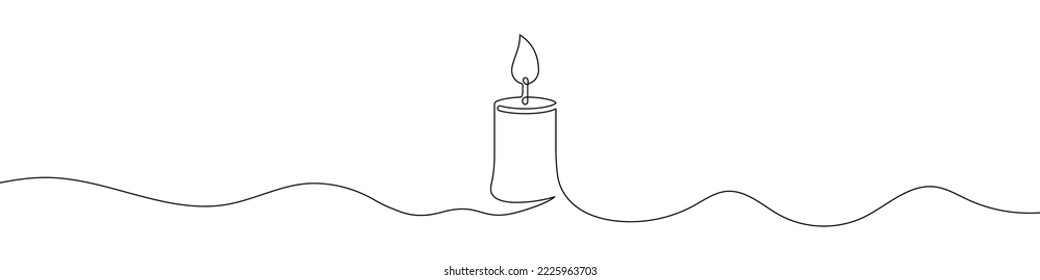 Continuous line drawing candle