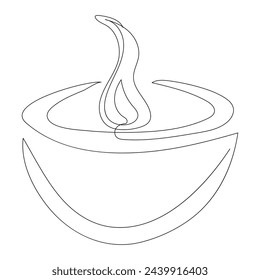 Continuous line drawing candle vector illustration design