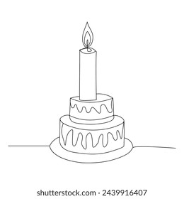 Continuous line drawing candle vector illustration design
