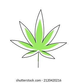 Dibujo continuo de Cannabis.