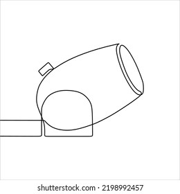 Continuous line drawing of canon