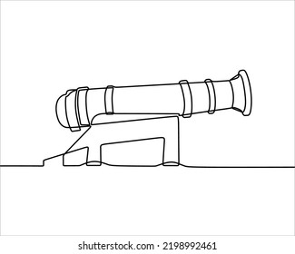 Continuous line drawing of canon