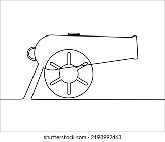 Continuous line drawing of canon