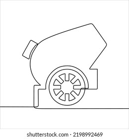 Continuous line drawing of canon