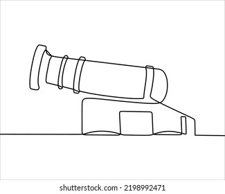 Continuous line drawing of canon