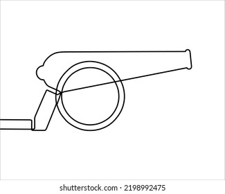 Continuous line drawing of canon