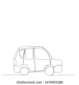 continuous line drawing of a car 