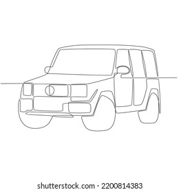 continuous line drawing of car