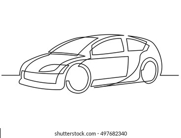 Continuous Line Drawing Of Car