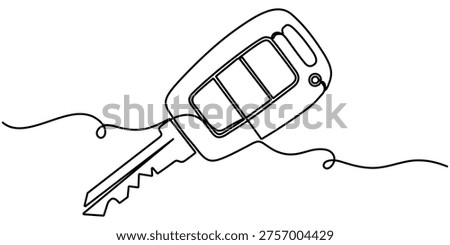 continuous line drawing of car key, Car keys with alarm system outline drawing illustration.  Stock photo © 