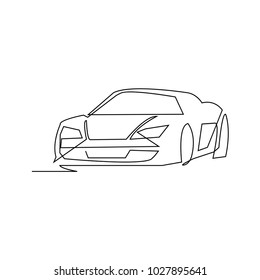 continuous line drawing of car transportation