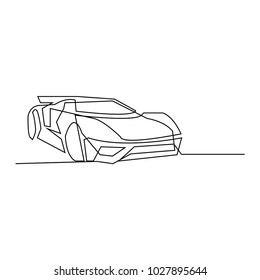 continuous line drawing of car transportation