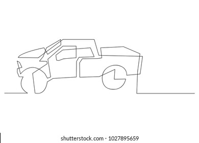 continuous line drawing of car transportation